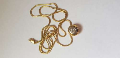 STUNNING 18KT ROPE CHAIN WITH DIAMOND PENDANT